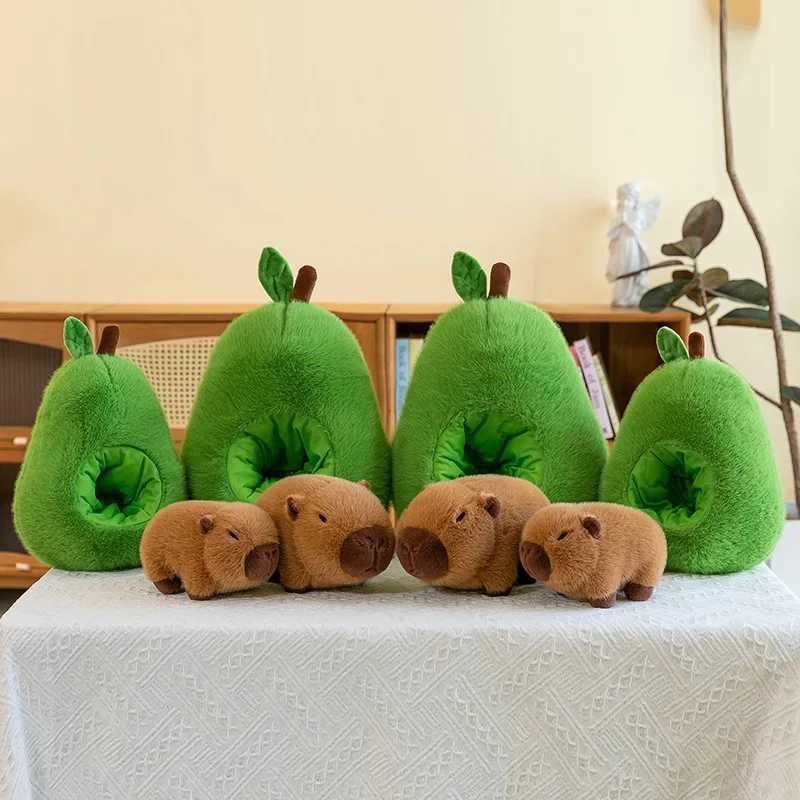 35cm Hut Plush Capibala Doll Soft Animal Water Porpoise Mouse Plush Toys Avocado Doll Childrens and Girls Gift Capybara PillowXJ241019