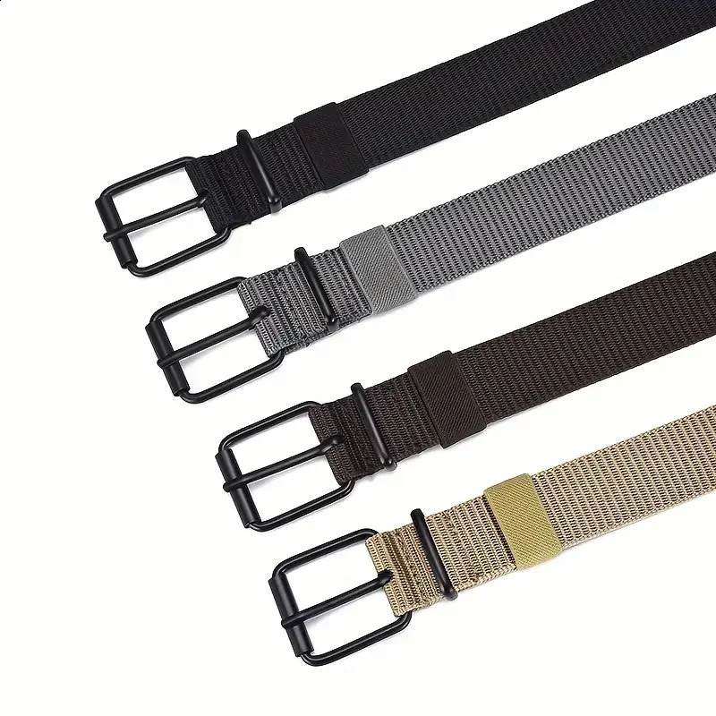 1pc Mens Durable Nylon Canvas Belt HeavyDuty Tactical Work with Stylish QuickRelease Prong Buckle for Everyday Wear 241019