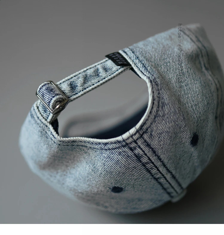 Street Retro Washed Distressed Denim Baseball Cap Men and Women Couple Simple Letters Embroidered Peaked Cap 241009