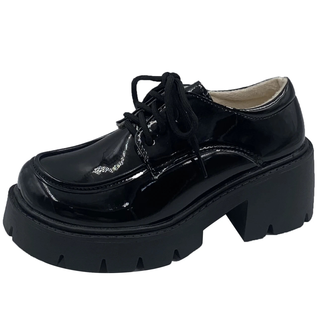 Uniform shoes small leather shoes British girl Japanese wild black retro Mary Jane shoes Lolita platform shoes low Hee 241019