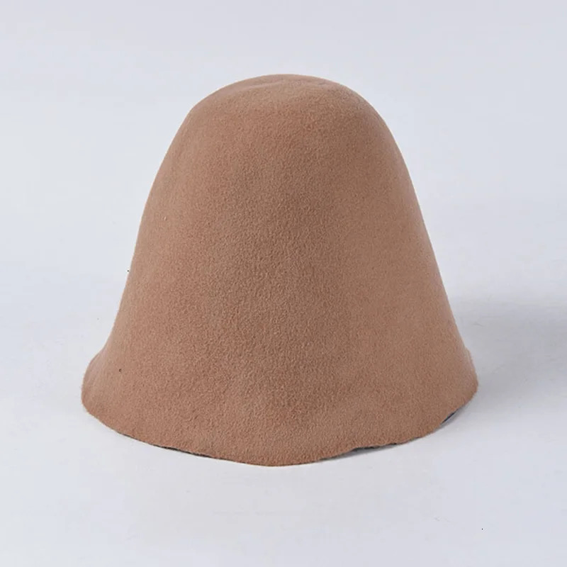 Classic womens wardrobe bucket felt hat autumn wool felt conical wardrobe hat Millinery craft hat Fasciator Block Base Body 241019