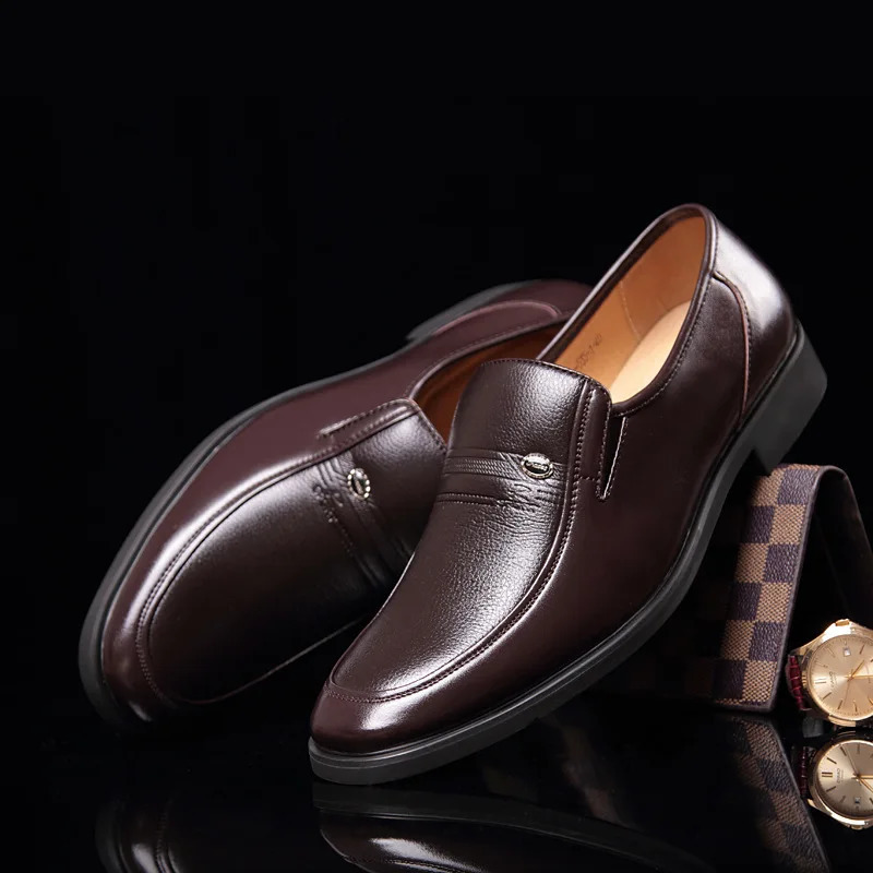 Leather mens formal shoes mens Loafers dress Moccasins breathable smooth black driving shoes Plus size 38-44 241019