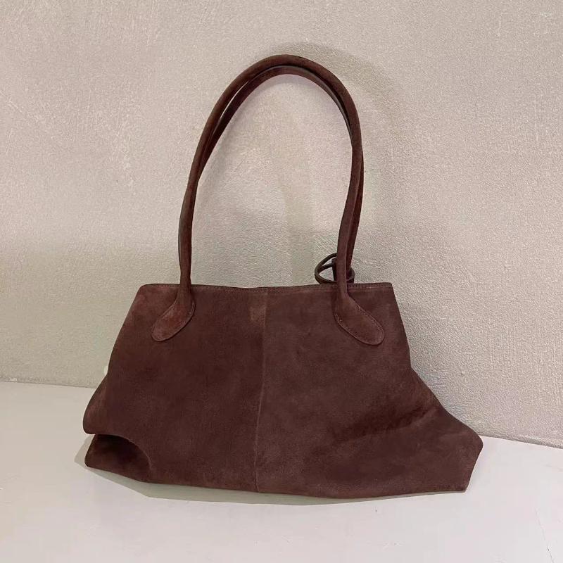 Totes All-match Shape Change Design Large Tote Coffee New Matte Real Suede Leather Women Shoulder Bag High-end Travel Handbag