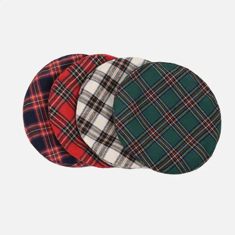 ious Beret Hat Fashion Ladies Outdoor Travel Plaid Painter Unisex Adult Daily Vintage Red Autumn 241019