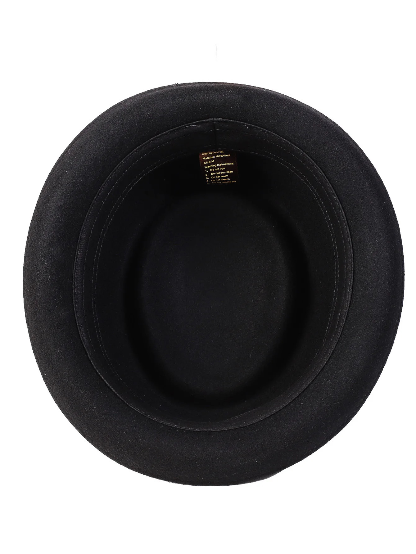 Black Pork Pie Hat Wool Felt Bow Mens Fedora Jazz Hat Church Panama Gangster Hat Mens Fashion Pigskin Hat 241019