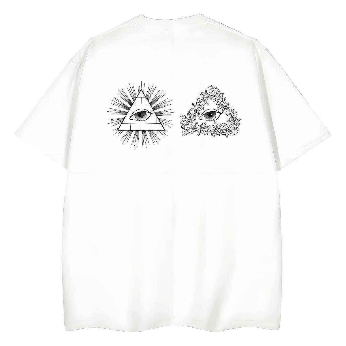 New Arrival Womens T Shirts 100% Cotton 230g Crew Neck Beach eye of the devil Women Tees High quality White Plus Size Tops Tees