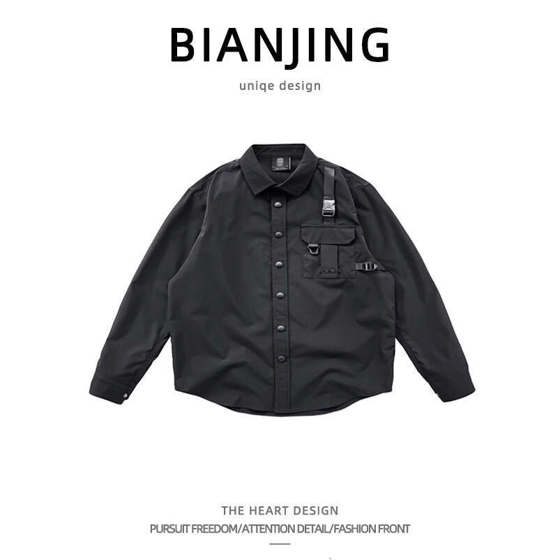 shanshi Men's shirts Spring and Autumn Men's Long Sleeve High Arcade Style Brand Casual Loose Work Clothes Shirt Rascal Handsome Coat Men