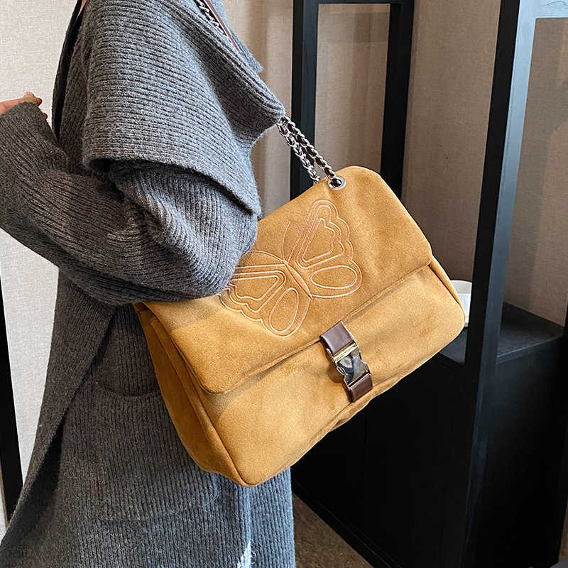 CMM Suede Suede Large Capacity Bag For Women New Popular Versatile Chain Crossbody Bag Fashion Shoulder Bag