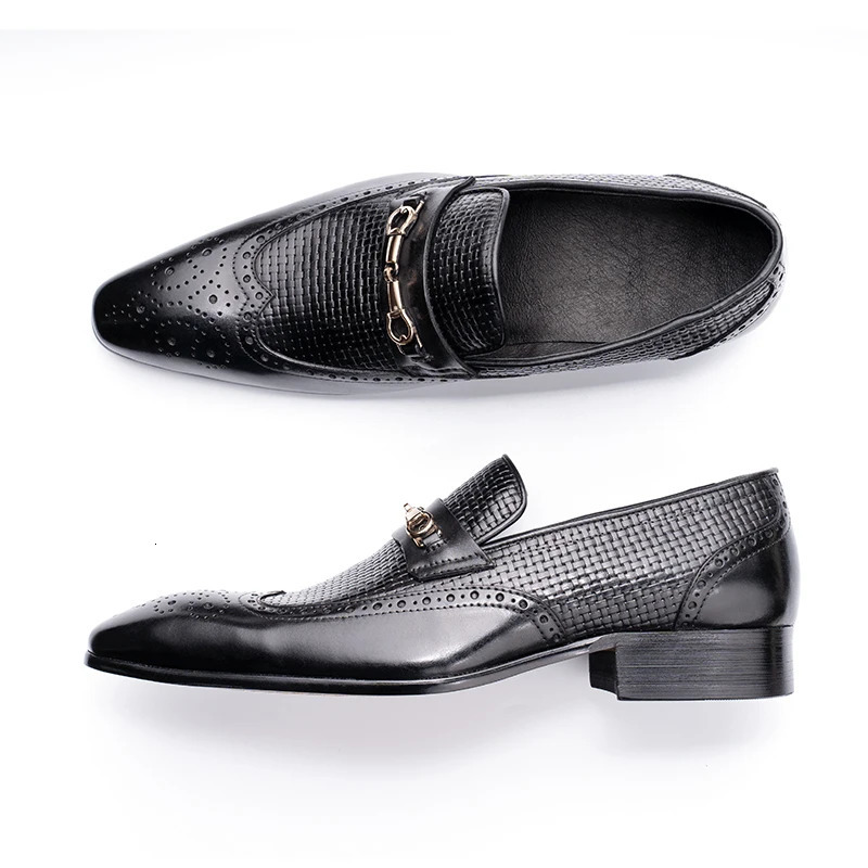 Fashion Business Casual Leather Shoes Handmade Party Dress Mens Office Dress Shoes Large Size 39-50 Black Loafers 241019