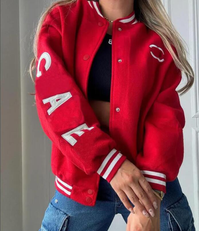 Jacket for Women Baseball Jackets Brand Vintage Bomber Coats Loose Varsity Red black denim jacket Women's Clothing