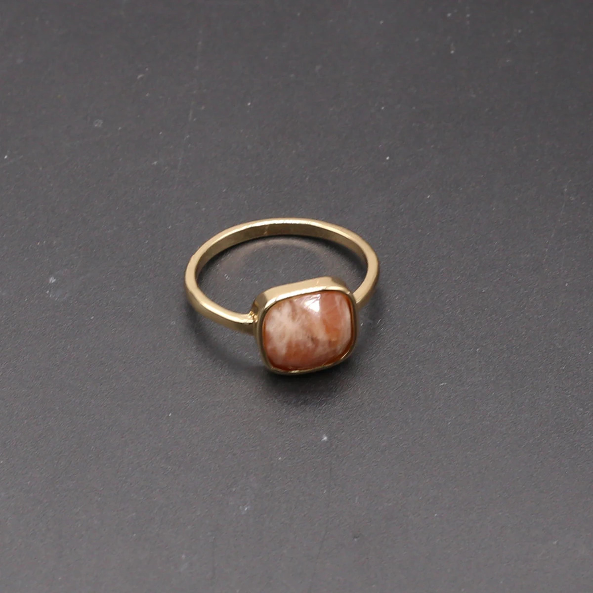 1018mm Natural Stone Rose Quartz Amethyst Agate High Quality Square Ring Ladies Jewelry Gift Wholesale 241010