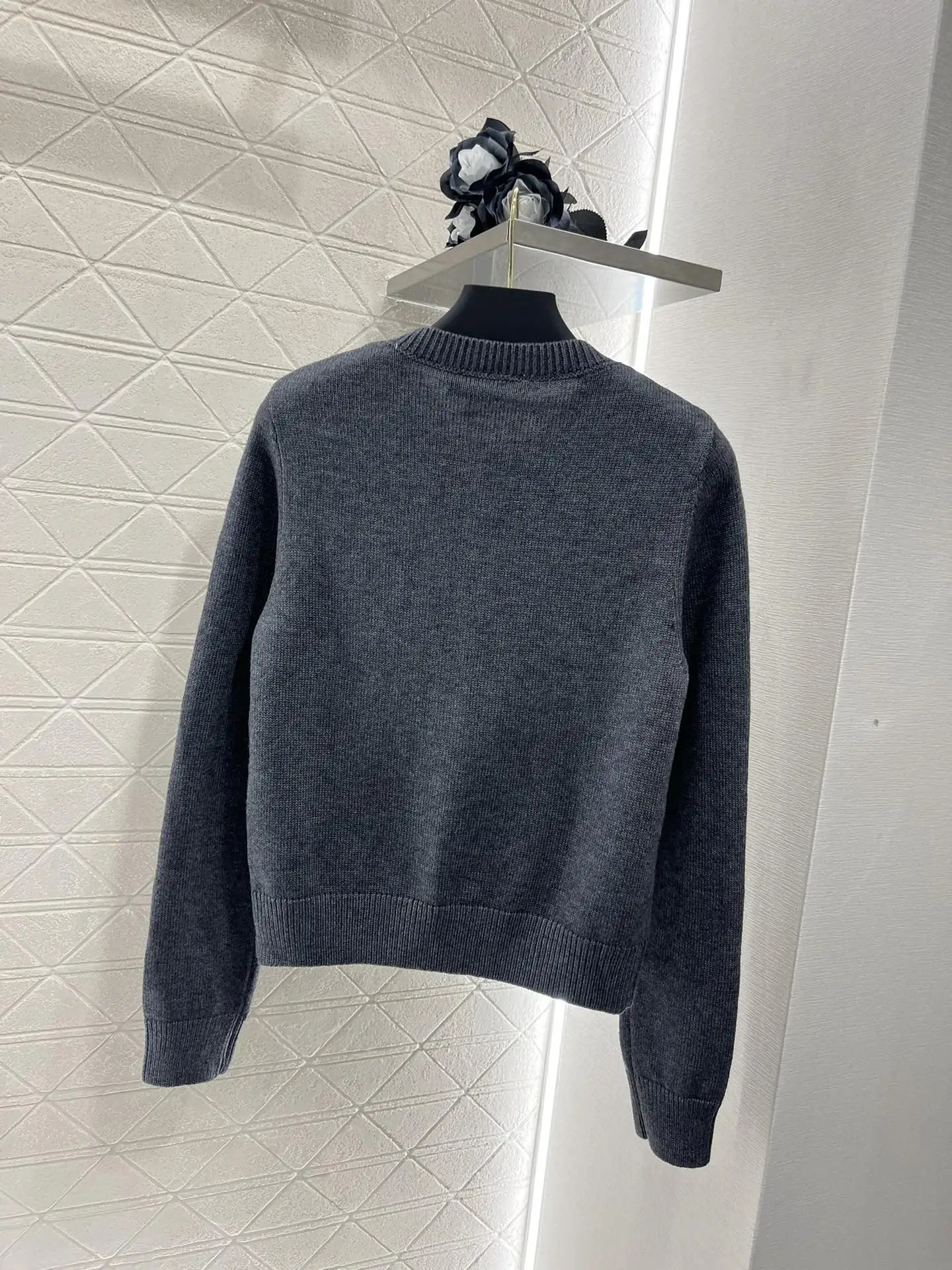wool round neck knitted bead decoration Cardigen-JY-1235 241019