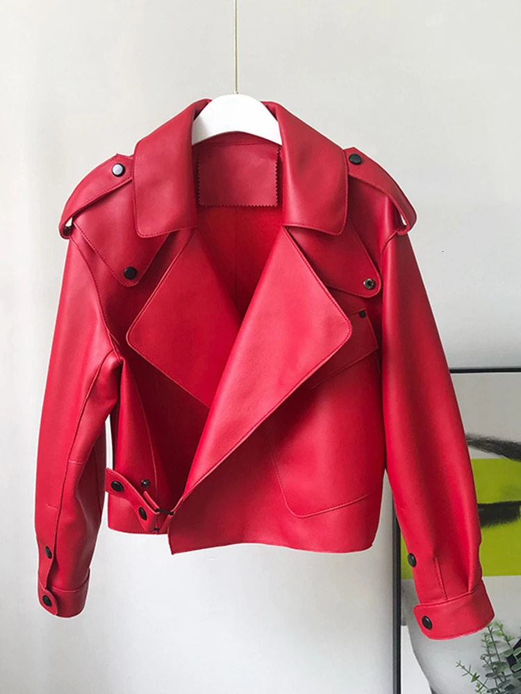 Fitaylor Spring Autumn Women PU Leather Jacket Casual Lady Windproof Motorcycle Coat 241009