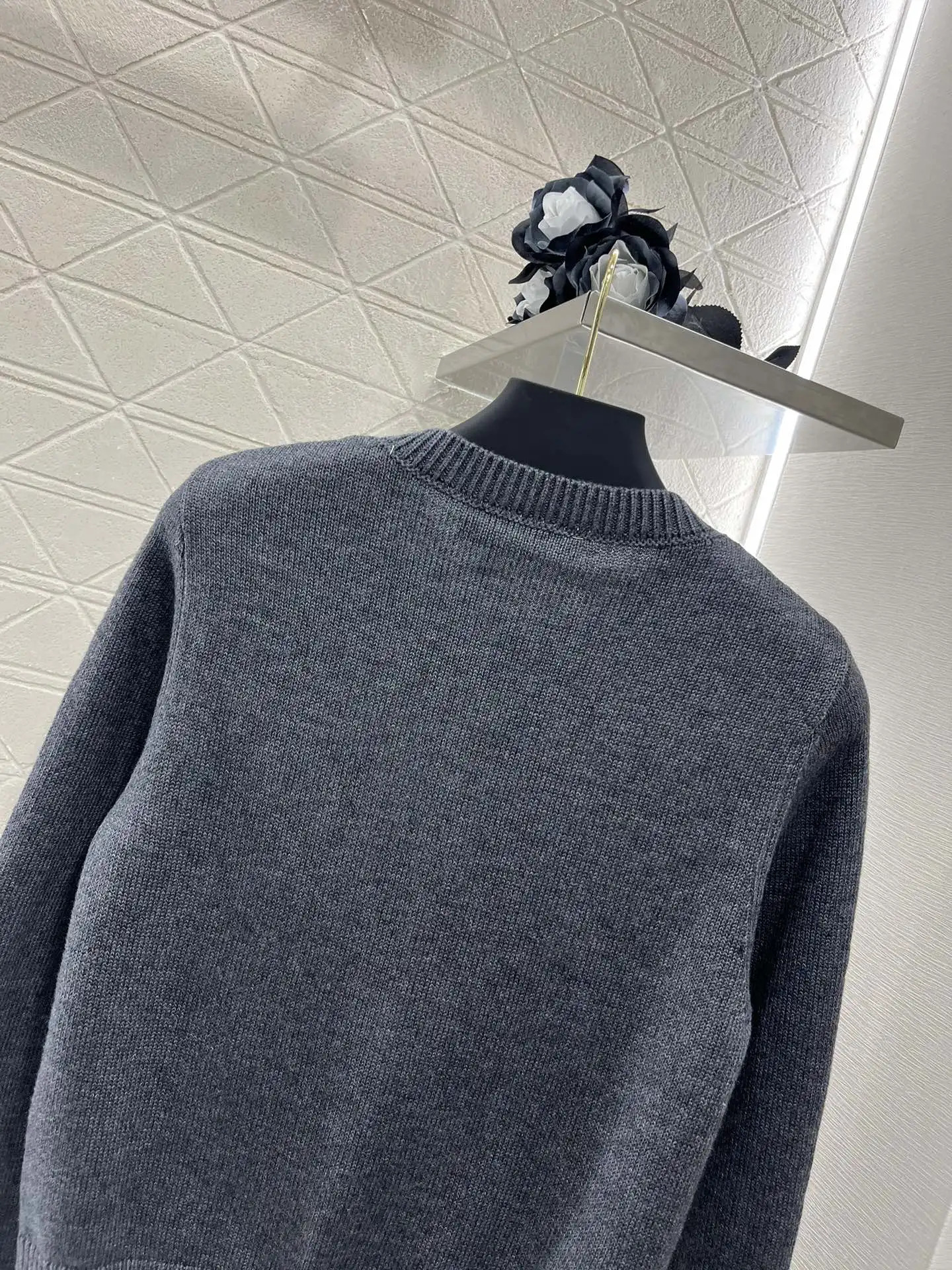 wool round neck knitted bead decoration Cardigen-JY-1235 241019