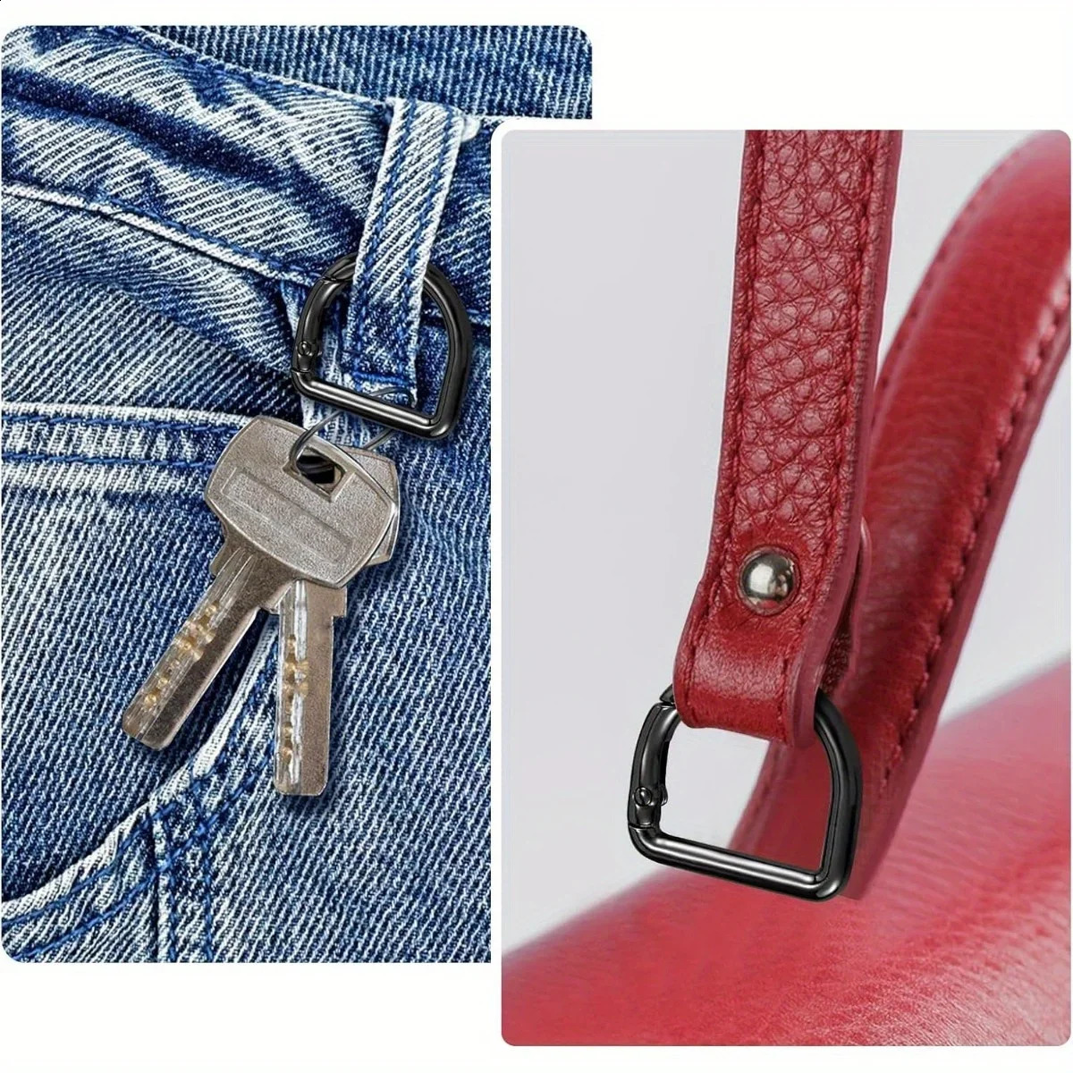 5pcs D Ring Openable Metal Buckles Bag Luggage Strap Connecting Clasp Spring Keyring Hardware Accessories 241017