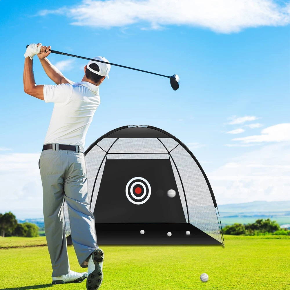 2M Golf Practice Net Tent Strike Cage Outdoor Indoor Lawn Mesh Mat Garden Golf Training Equipment Golf Supplies 241011