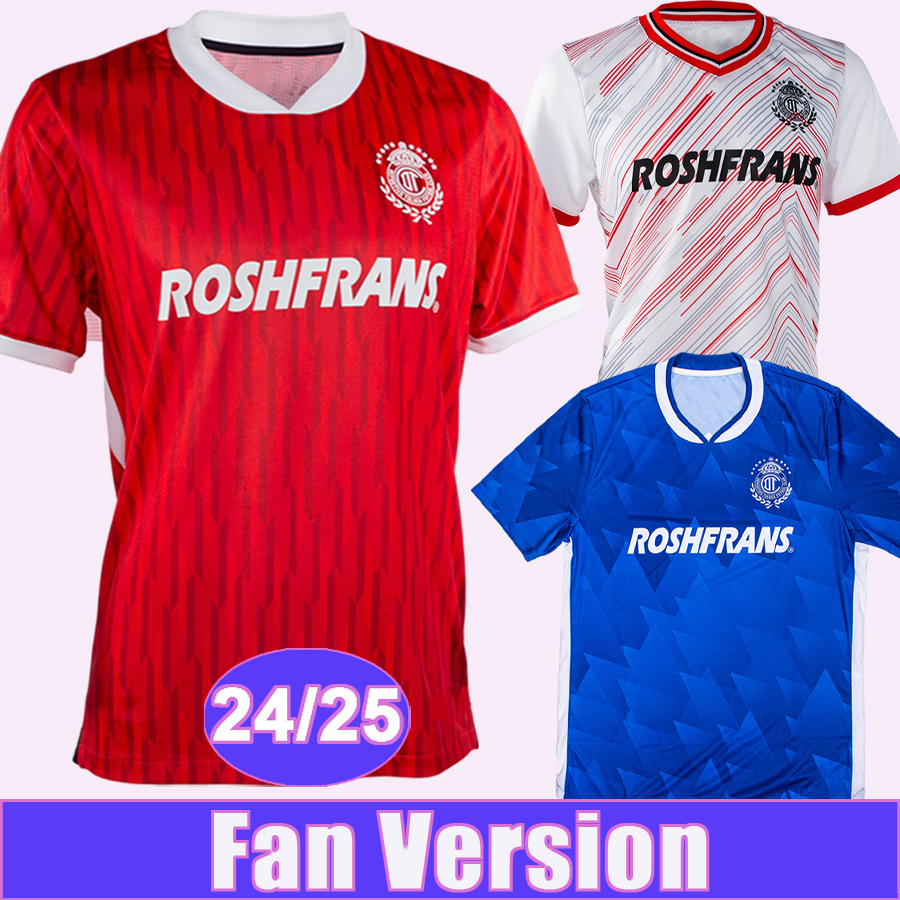 24 25 Deportivo Toluca Mens Soccer Jerseys MORALES BAEZA J.ANGULO ORRANTIA Home Red Away White 3rd Blue Football Shirt Short Sleeves Adult Uniforms