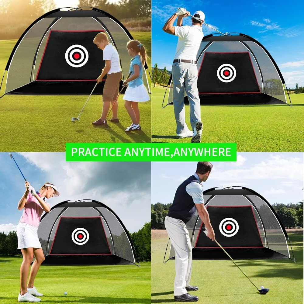 2M Golf Practice Net Tent Strike Cage Outdoor Indoor Lawn Mesh Mat Garden Golf Training Equipment Golf Supplies 241011