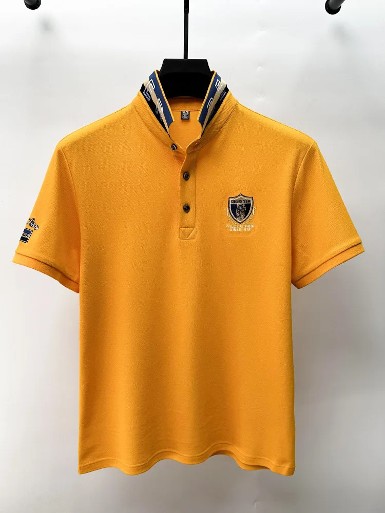 100 cotton highend POLO shirt short sleeved mens 2024 summer exquisite letter embroidery fashion business Tshirt 241010