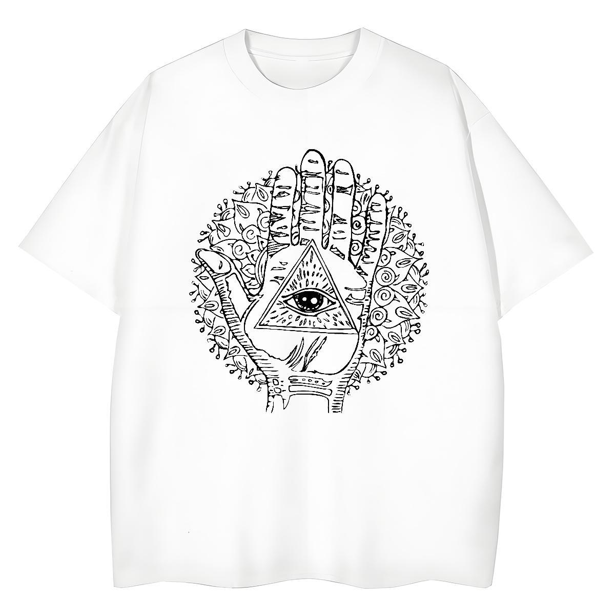 Fashion Casual T-Shirts for Women 100% Cotton 230g Comfortable Sports Street Wear eye of the devil Woman Tshirt Designer Black Oversized Clothes