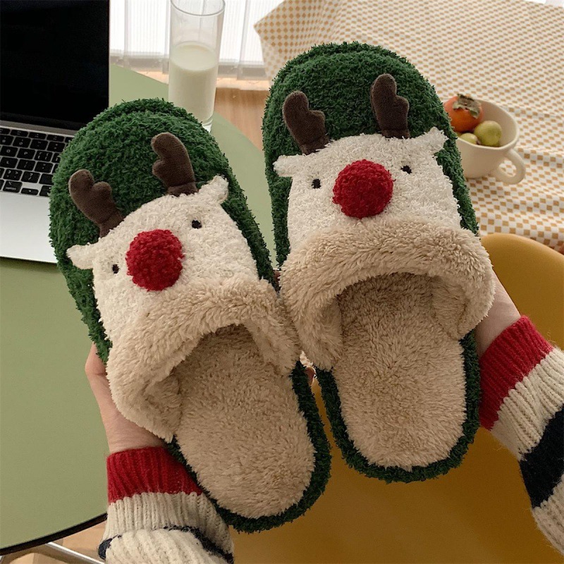 Cozy Plush Cotton Slippers: Non-Slip Warm Winter Home Shoes for Couples