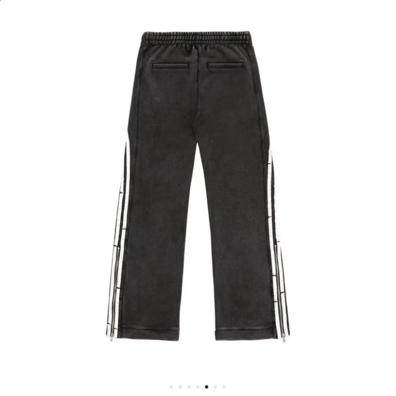 Y2K 2 piece set Men Stripe Pattern Zip Up Hoodie High Quality Fashion Casual Pants Oversized Sweatshirt Hip Hop Streetwear 241017