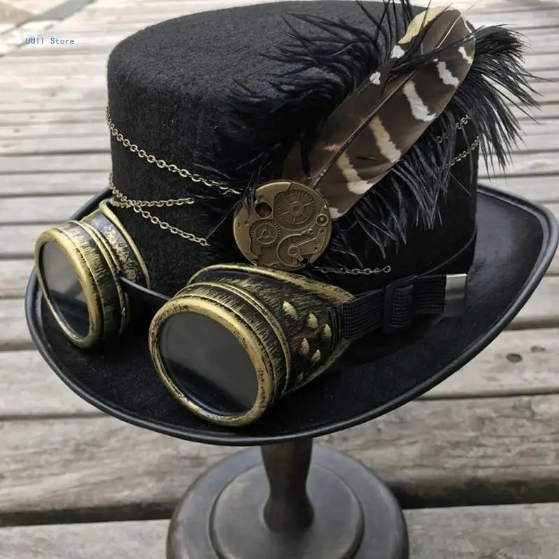 Steampunk hat retro mens hat carnival party costume accessories 241019