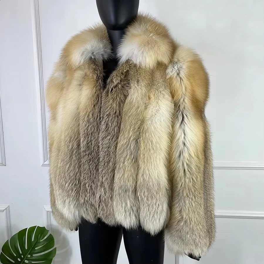 Genuine Raccoon Fur Coat Natural Silver Fox Fur Coat Full Skin Mens Fur Jacket Animal Pelt Real Fur Winter Jacket 241009
