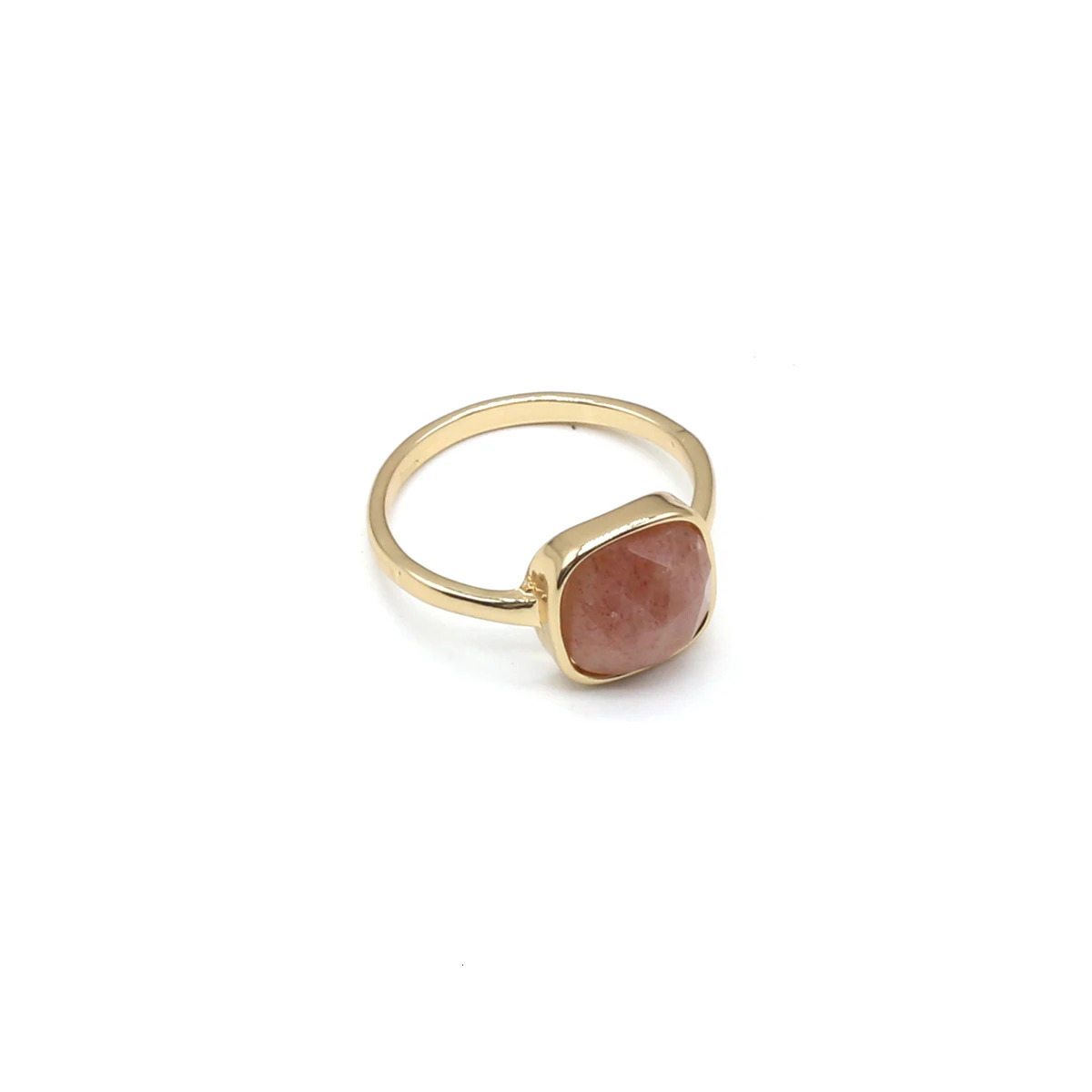 1018mm Natural Stone Rose Quartz Amethyst Agate High Quality Square Ring Ladies Jewelry Gift Wholesale 241010