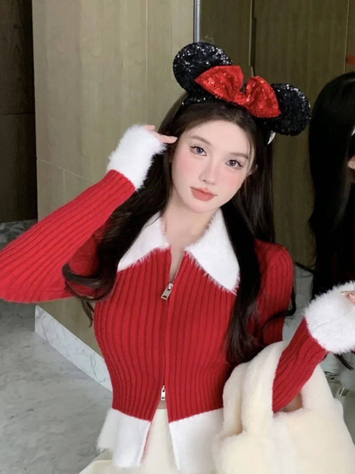 Women Black Cardigan Knitted Sweater Harajuku Korean Y2k 90s Aesthetic Vintage Long Sleeve Sweaters with Collar 2000s Clothes 241010