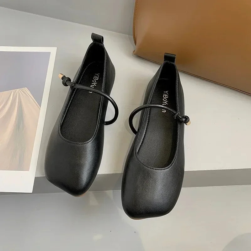 Womens casual flat bottomed boat shoes ballet dancer round toe ballet flat shoes spring womens flat bottomed comfortable soft and shallow 241019