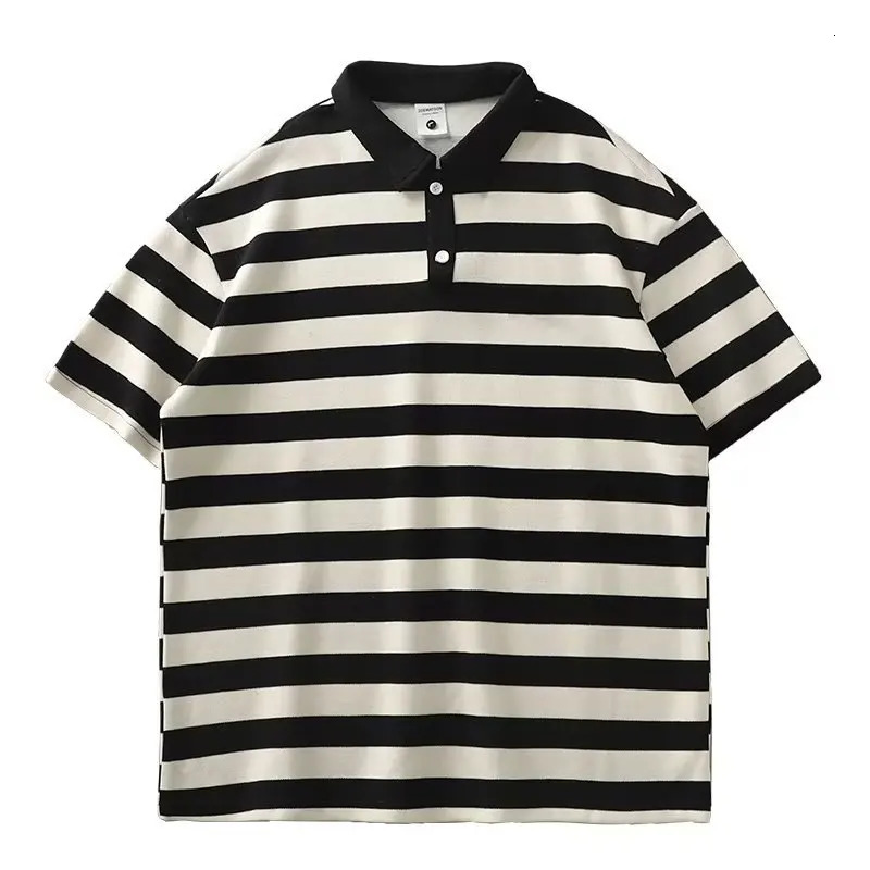 Summer Mens Polo Shirt Short Sleeve Stripe Polo Casual Tshirt Mens Tops Golf Shirts Mens Clothes for Women Golf Tee 241010