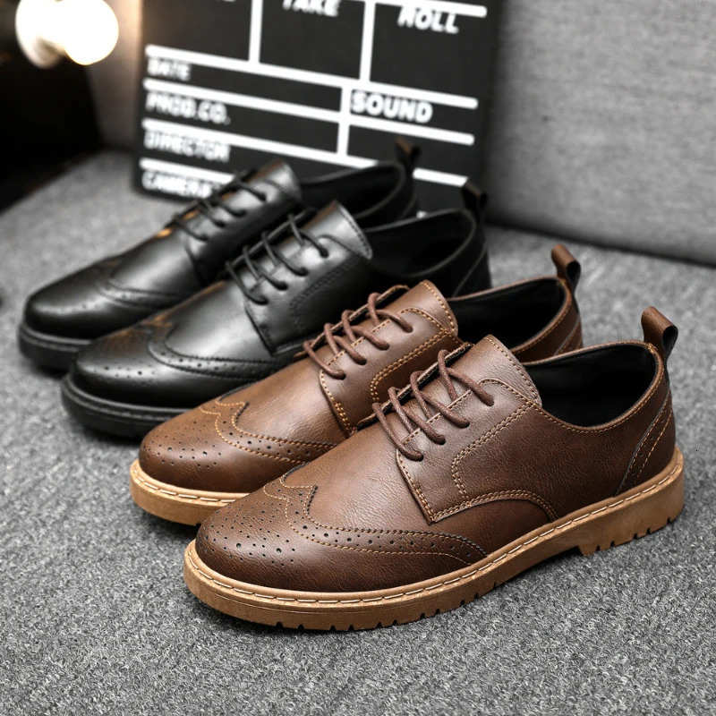 Oxford Shoes High Quality Brogue Mens Dress Shoes Classic Business Leather Shoes Fashion Mens Casual Shoes 241019