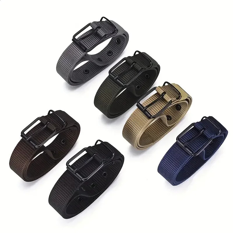 1pc Mens Durable Nylon Canvas Belt HeavyDuty Tactical Work with Stylish QuickRelease Prong Buckle for Everyday Wear 241019