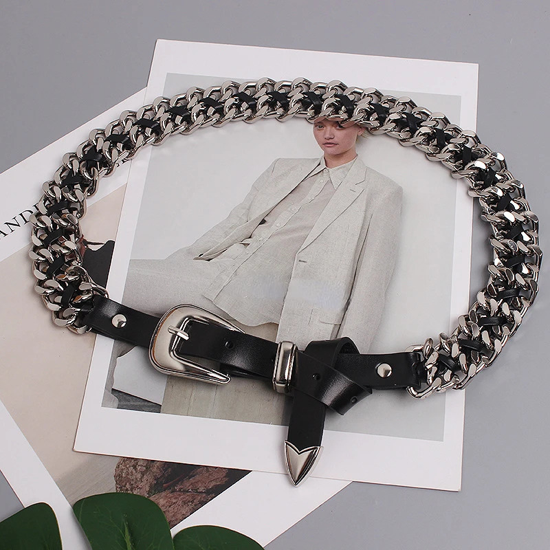 Womens Hip Hop Metal Belt Fashion Dress Jeans Decorative Belt Womens Fashion Belt Gold Belt Chain Clothing Accessories 241019