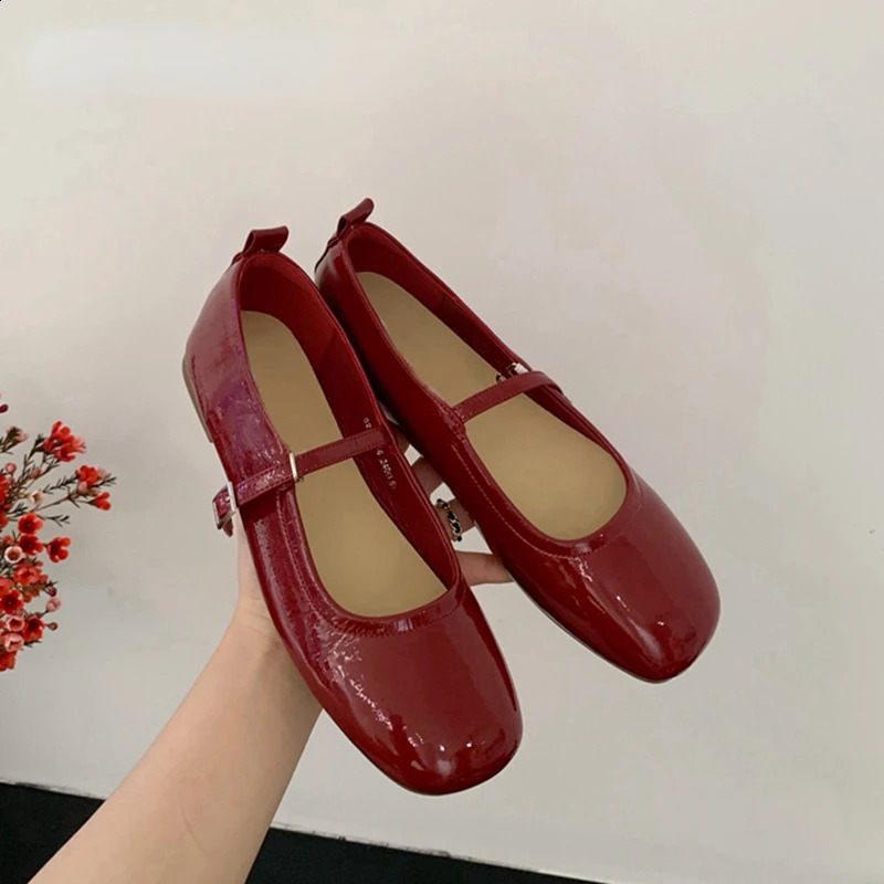 Spring/Summer Mary Jane Shoes Womens Soft Bottom Casual Outdoor Dress Ballet Shoes Round Toes Shallow Flat Zapatos De Mujer 241019