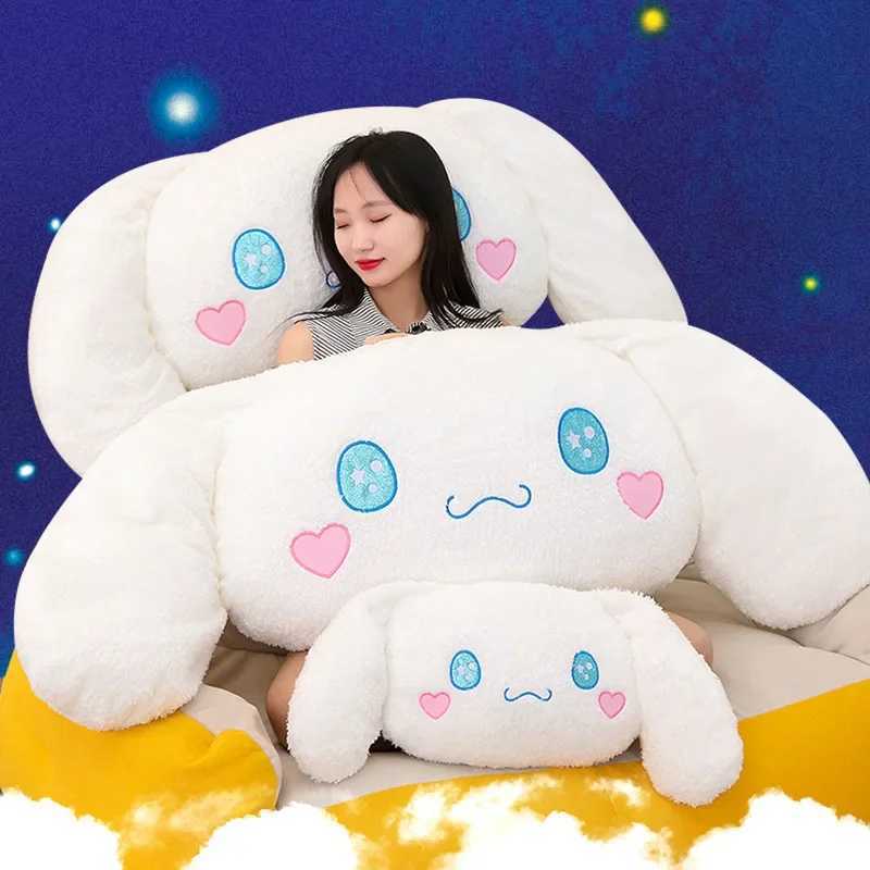 70/90/110/130cm Aoger Cinnamoroll Plush Doll Toys Kawaii Cartoon Car Headrest Pillow Stuffed Toys Back Cushion Birthday GiftsXJ241019