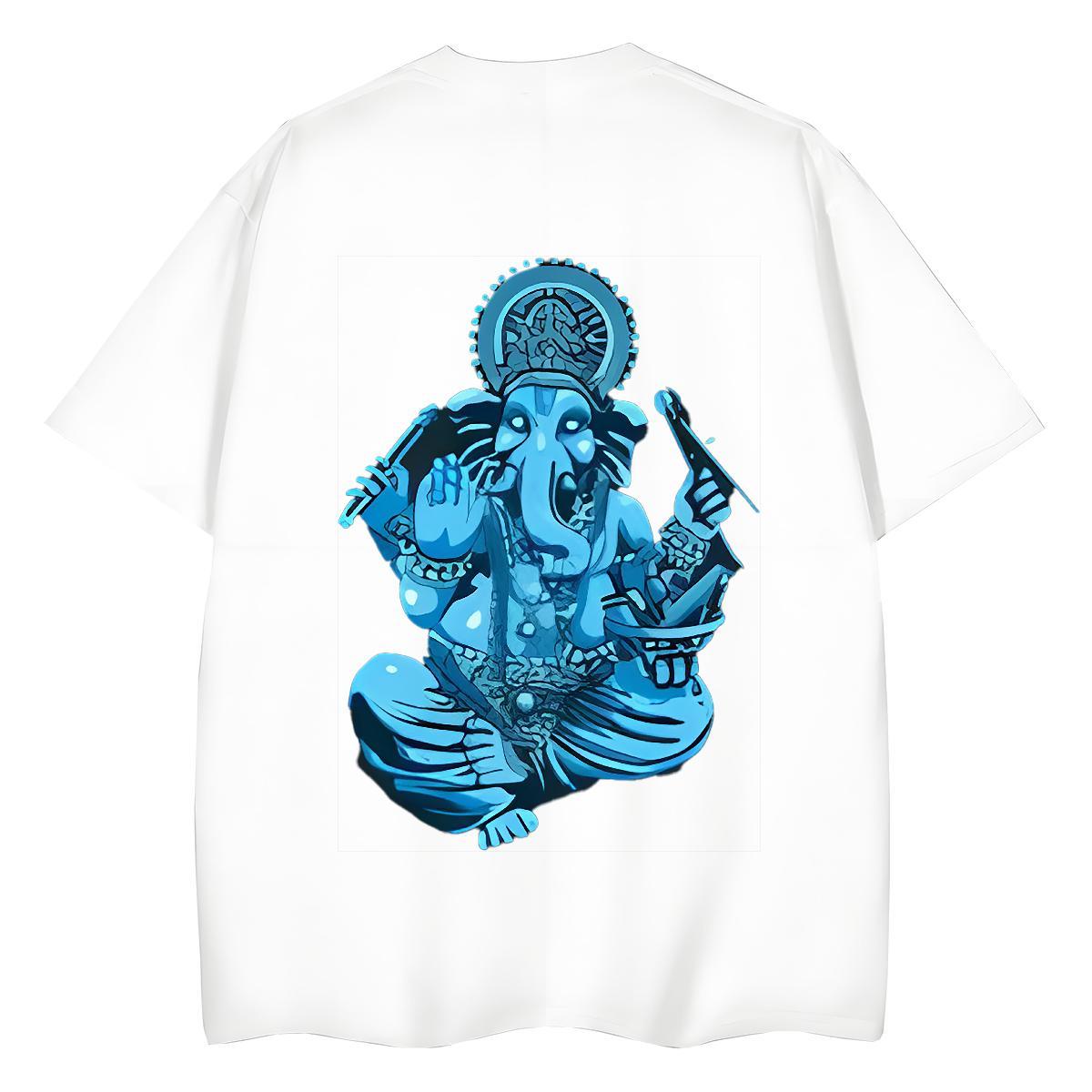 TOP Quality T Shirts Women 230g 100% Cotton Breathable Crew Neck Street Casual elephant Couples T Shirts Loose Anime Oversized Top Shirts