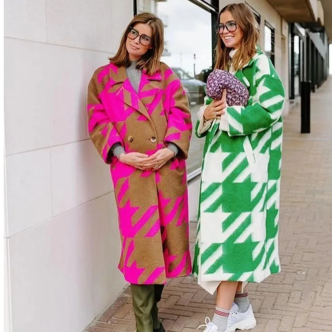 Risbrdfly Womens Winter Clothing Autumn Winter Fashion Long Sleeve Collar Coat Womens Winter Coat Printed Coat 241019
