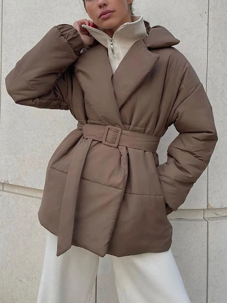Winter Coat Womens Cotton Puffer Jacket Loose Parkas Vintage Bread Outwear Office Ladies Warm Quilted 241007