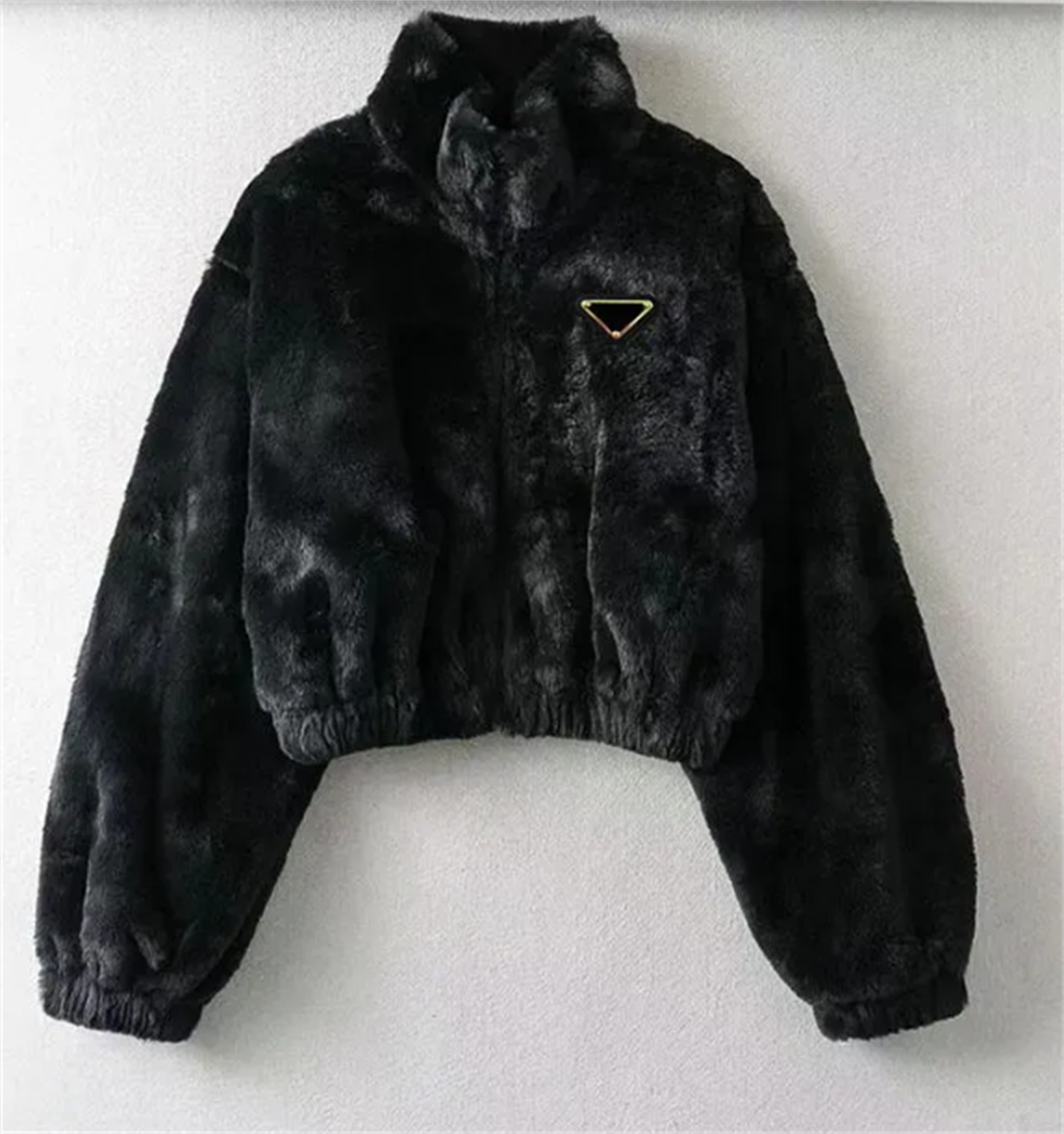 Womens jacket brand womens short jacket long sleeved standing collar cashmere top autumn winter Short Warm Loose Knitted Jacket Placket Coat Overcoat 