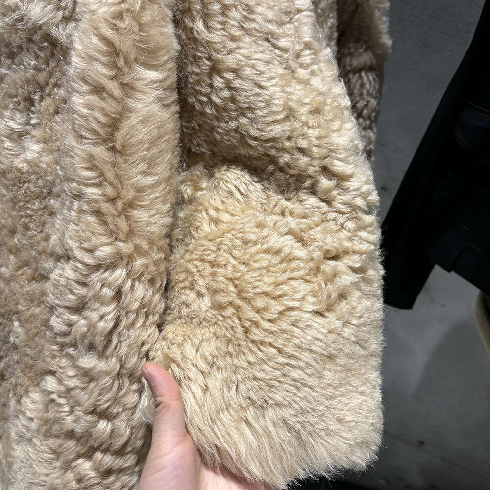 Yoloagain 2024 Winter Oversized Sheep Jacket Real Lamb Fur Coat Women