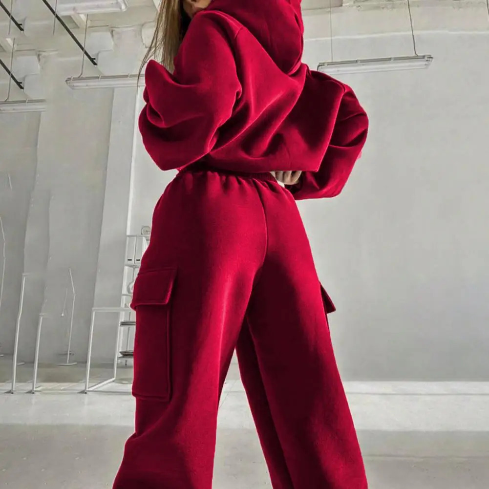 Women Loungewear Set Womens Hooded Sport Fitness Tracksuit Set with Elastic Cuff Hoodie High Waist Ankle-banded for Active 241010