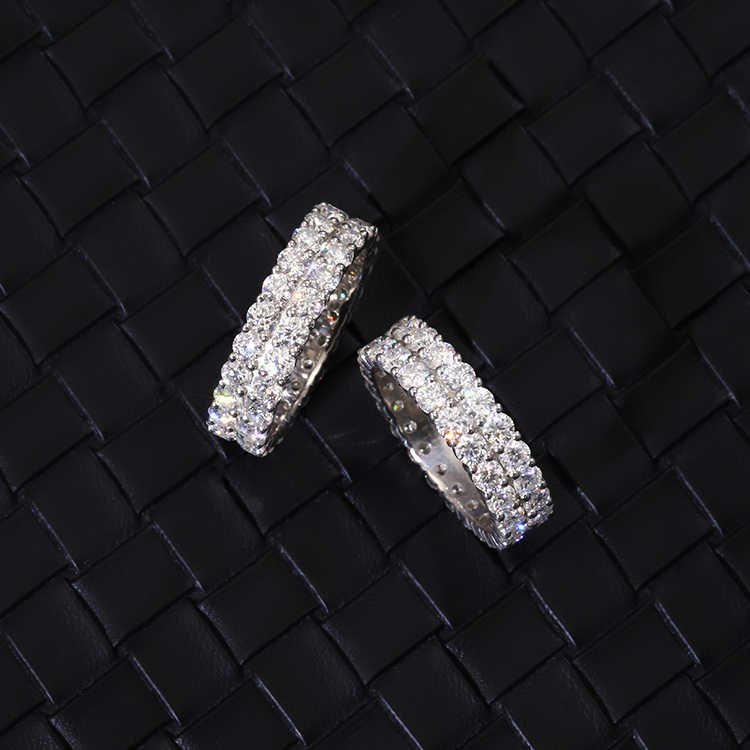 Ready To Ship Hiphop Star Fine Jewelry Iced Out Gold Plated S Sier VVS Moissanite Dia Cross Ring For Men Women