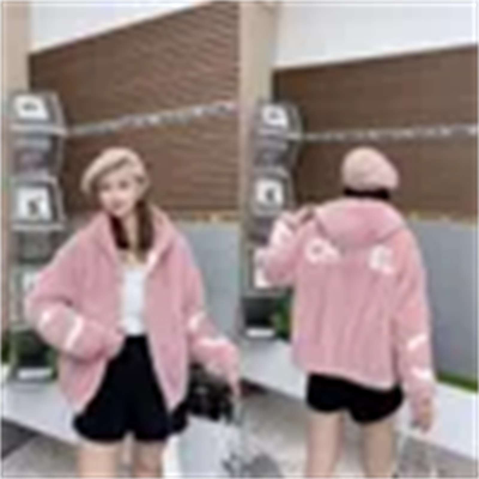 Womens jacket brand womens short jacket long sleeved standing collar cashmere top autumn winter Short Warm Loose Knitted Jacket Placket Coat Overcoat 