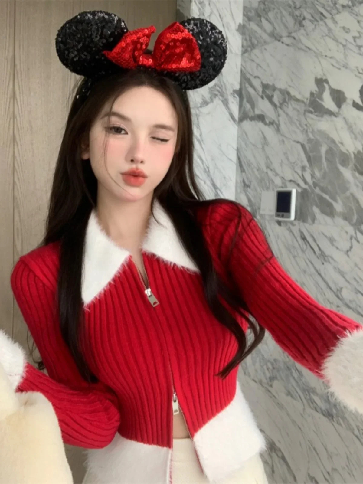 Women Black Cardigan Knitted Sweater Harajuku Korean Y2k 90s Aesthetic Vintage Long Sleeve Sweaters with Collar 2000s Clothes 241010