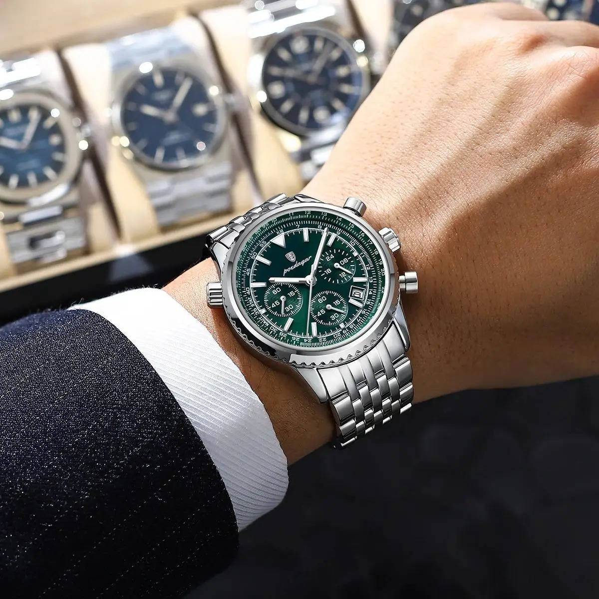Poedagar Mens Military Watch Waterproof Luminous Date Timer Mens Watch Sports Quartz Stainless Steel Mens Watch 241019
