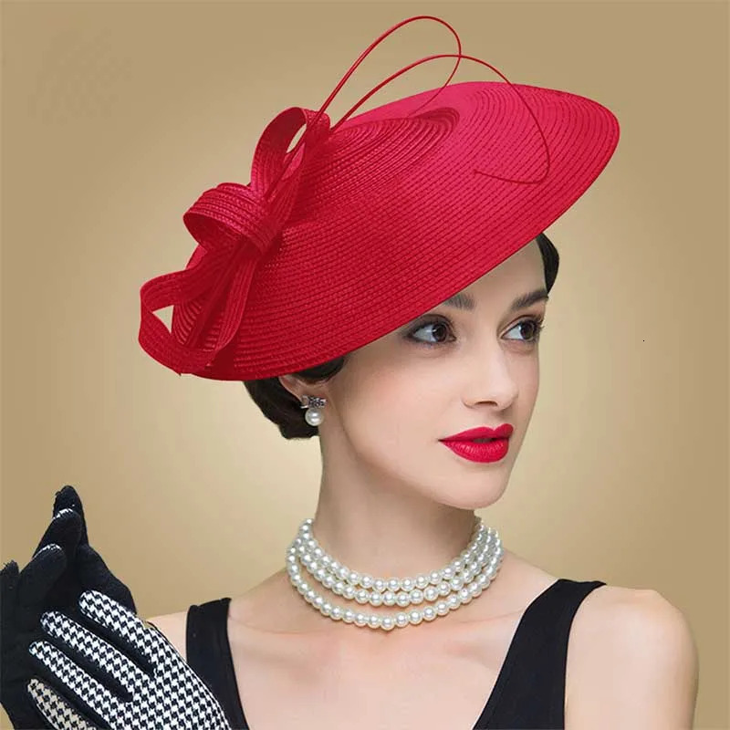 FS Fascinators Black and White Wedding Womens Pillbox Hat Sraw Fedora Black and White Womens Dress Sinamay Derby Hat 241019