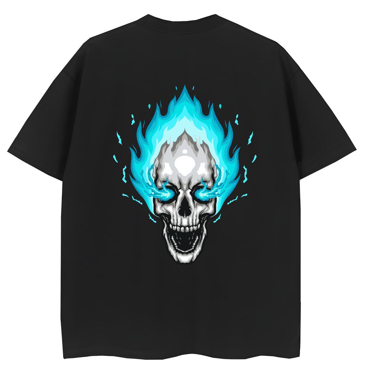 Brand T-Shirts for Women 100% Cotton 230g Short sleeve Soft Hip Hop Street skull Women Tshirts Unisex Cartoon Print Tops Shirt