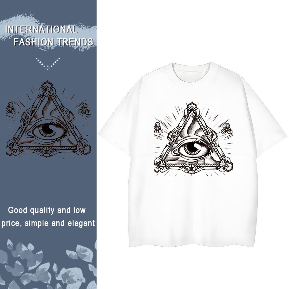 2024 DIY T shirt 230g Cotton Crew Neck Spring Summer eye of the devil Womens Tshirts High quality Custom Printing Polos